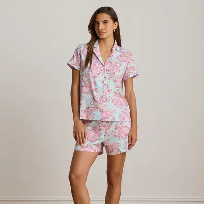 Ralph Lauren Paisley Lawn Boxer Sleep Set In Multi Paisley