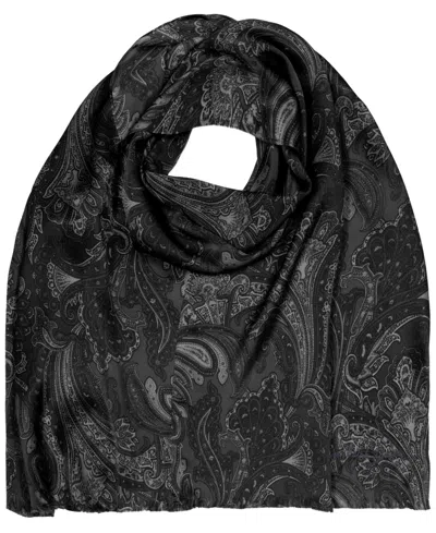 Ralph Lauren Paisley Oversized Oblong Scarf In Black