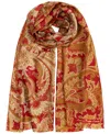 Ralph Lauren Paisley Oversized Oblong Scarf In Red