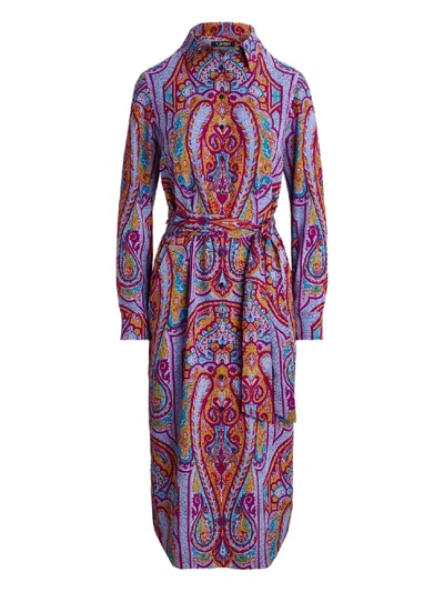 Ralph Lauren Paisley-pattern Buttoned Shirt Midi Dress In Multi