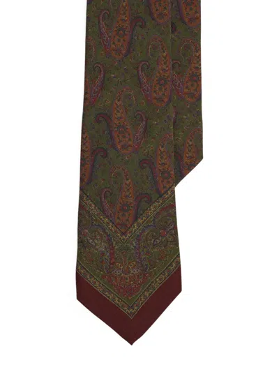 Ralph Lauren Purple Label Standard Paisley Silk Tie In Brown