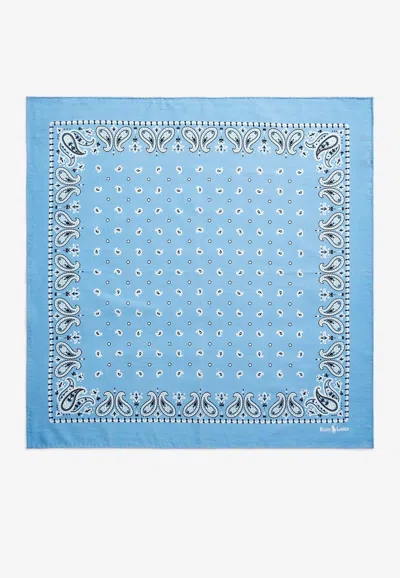 Ralph Lauren Paisley Print Bandana Scarf In Blue