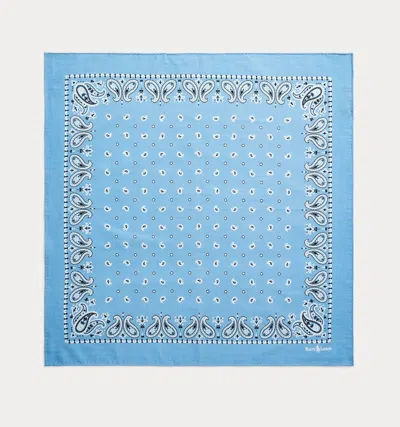 Ralph Lauren Paisley-print Bandana Scarf In Blue