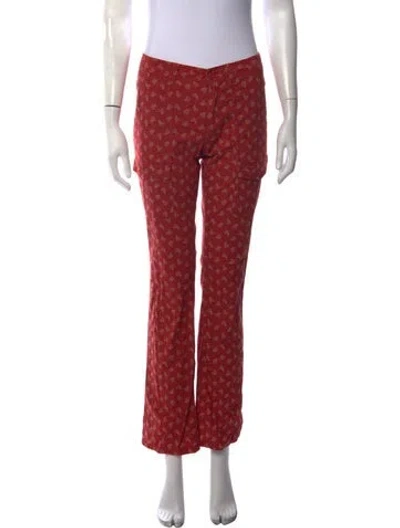 Pre-owned Ralph Lauren Paisley Print Flared Pants In Red