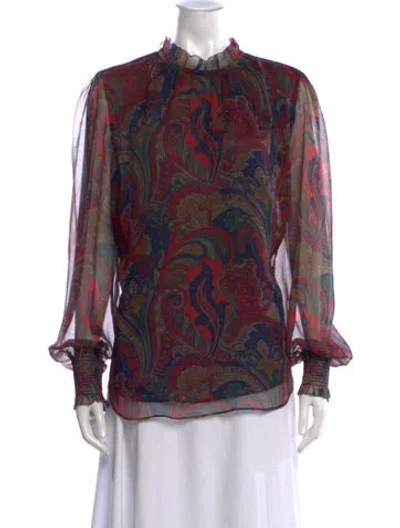 Pre-owned Ralph Lauren Paisley Print Long Sleeve Blouse In Multi