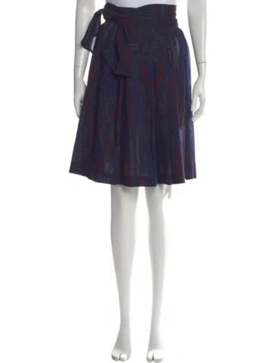 Pre-owned Ralph Lauren Paisley Print Mini Skirt In Blue