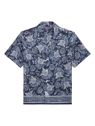 Ralph Lauren Paisley-print Short-sleeve Shirt In Blue