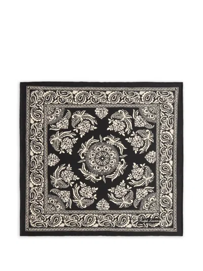 Ralph Lauren Paisley-print Silk Pocket Square In Black
