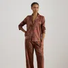 Ralph Lauren Paisley Satin Sleep Set In Red