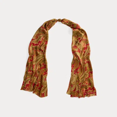 Ralph Lauren Paisley Silk Scarf In Multi