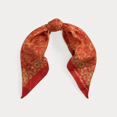 Ralph Lauren Paisley Silk Twill Square Scarf