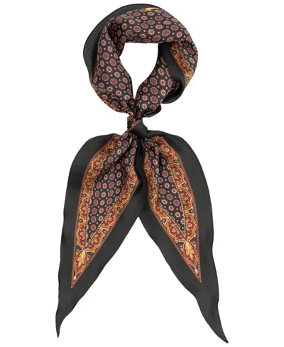 Ralph Lauren Paisley Small Diamond Scarf In Black