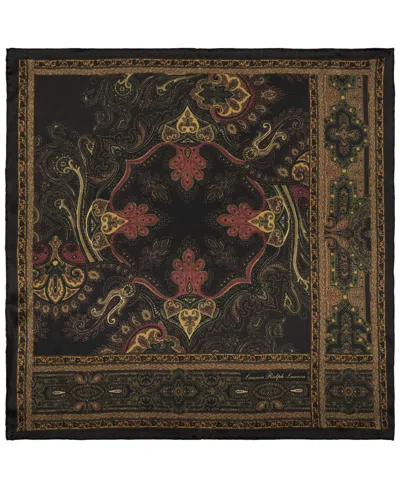 Ralph Lauren Paisley Small Square Scarf In Black