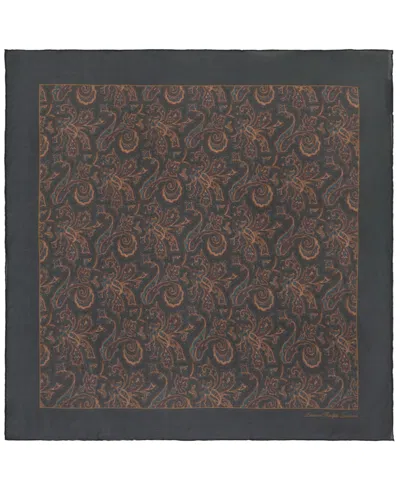 Ralph Lauren Paisley Small Square Scarf In Dark Green