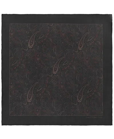 Ralph Lauren Paisley Small Square Scarf In Navy