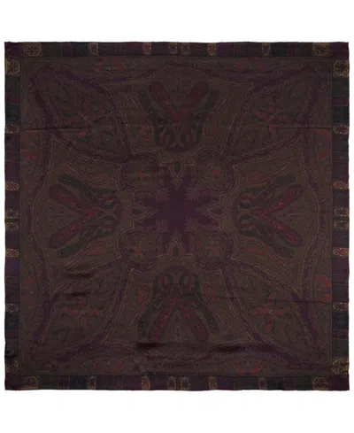 Ralph Lauren Paisley Square Scarf In Dark Garnet