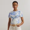 Ralph Lauren Paisley Stretch Cotton Crewneck Tee In White