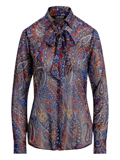 Ralph Lauren Paisley Tie-neck Blouse In Multi