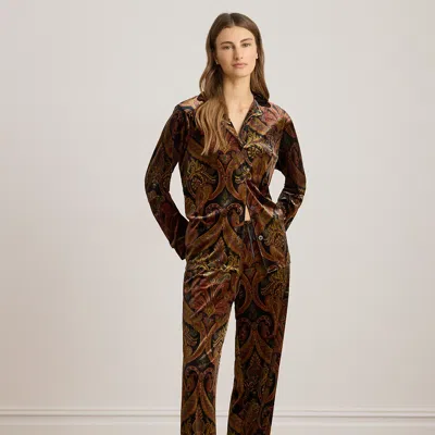 Ralph Lauren Paisley Velvet Sleep Set In Multi