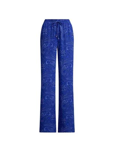 Ralph Lauren Paisley-print Drawstring Trousers In Blue