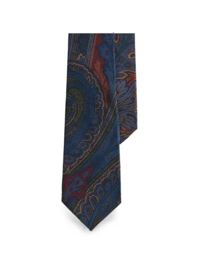Ralph Lauren Paisley-print Silk Tie In Blue
