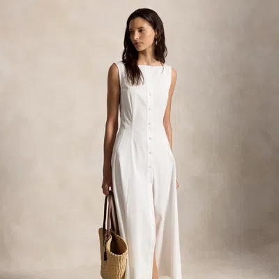 Polo Ralph Lauren Paneled Cotton Dress In White