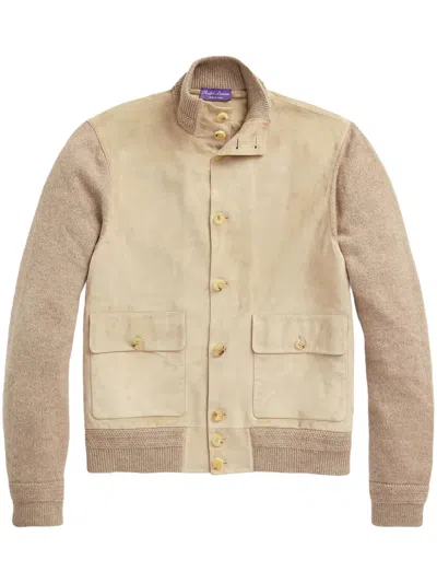 Ralph Lauren Panelled Cashmere Cardigan In Neutrals