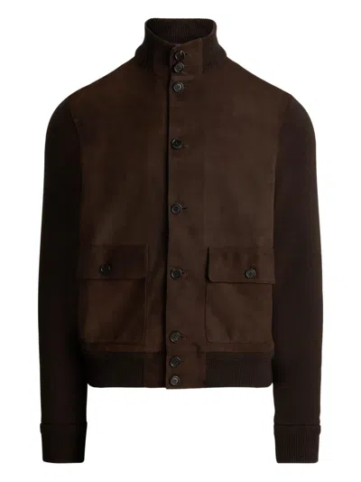 Ralph Lauren Panelled Jacket In Brown