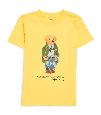 Ralph Lauren Kids' Paris Bear T-shirt Dress (7-14 Years) In Yellow