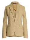 Ralph Lauren Parker One-button Linen Jacket In Braun