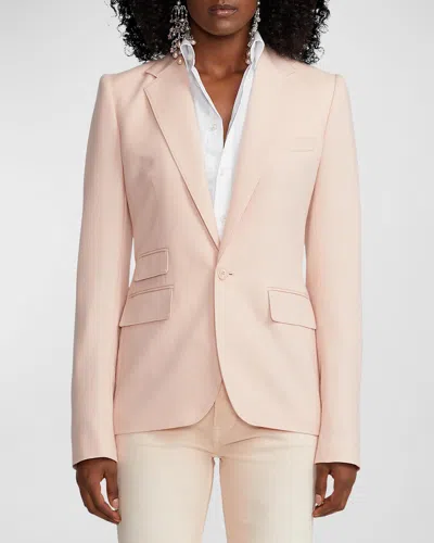 Ralph Lauren Parker Cashmere Single-breasted Blazer Jacket In Pink