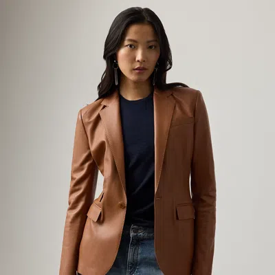 Ralph Lauren Parker Lambskin Jacket In Rl Gold In Brown