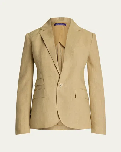 Ralph Lauren Parker One-button Linen Jacket In Light Sand