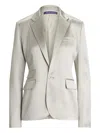 Ralph Lauren Parker Satin-finish Tailored Blazer In Silver