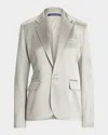 Ralph Lauren Parker Satin-finish Tailored Blazer In Gray