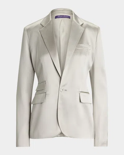 RALPH LAUREN PARKER SATIN SINGLE-BREASTED JACKET