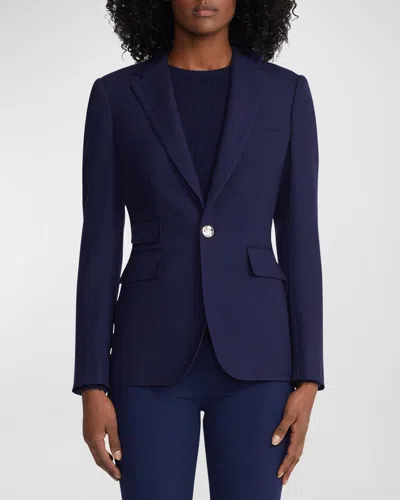 Ralph Lauren Parker Single-breasted Cashmere Jacket In Navy