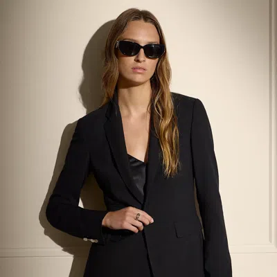 Ralph Lauren Parker Wool Crepe Jacket In Black