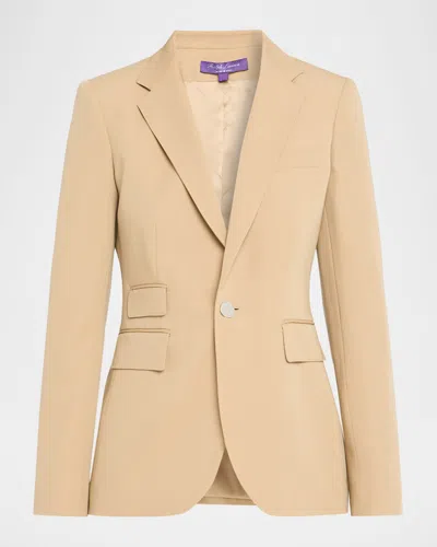 Ralph Lauren Parker Wool Gabardine Blazer Jacket In Neutral