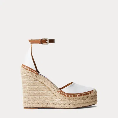 Ralph Lauren Parson 110 Mm Canvas Espadrille In Neutral
