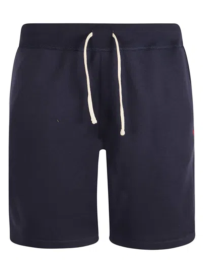 Ralph Lauren Patched Pocket Drawstring Waist Plain Shorts In Cruise Navy