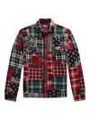 Ralph Lauren Flannel Workshirt With Patchwork And Pockets In Multi