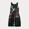 Polo Ralph Lauren Kids' Patchwork Plaid Flannel Dress In Multi