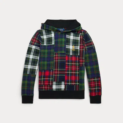 Ralph Lauren Kids' Patchwork Plaid-print Fleece Hoodie In Multi