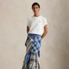 Ralph Lauren Patchwork Plaid Scarf Skirt In Neutral