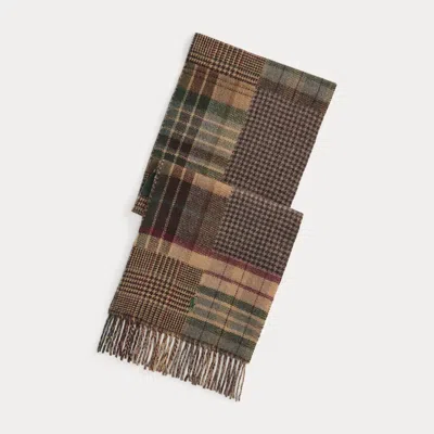 Ralph Lauren Patchwork Plaid Wool-blend Scarf In Multi