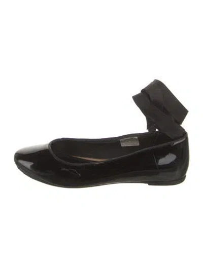 Pre-owned Ralph Lauren Patent Leather Ballet Flats In Black