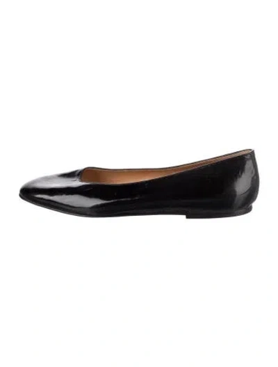 Pre-owned Ralph Lauren Patent Leather Ballet Flats In Black