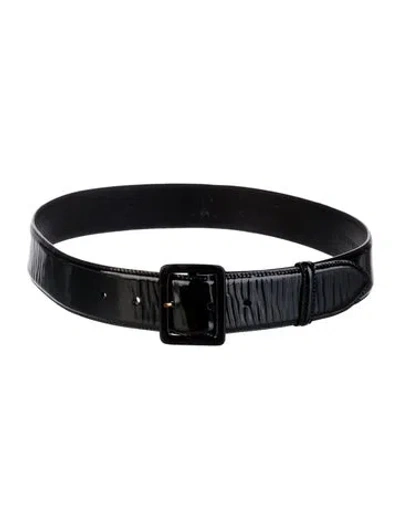 Pre-owned Ralph Lauren Patent Leather Belt In Black