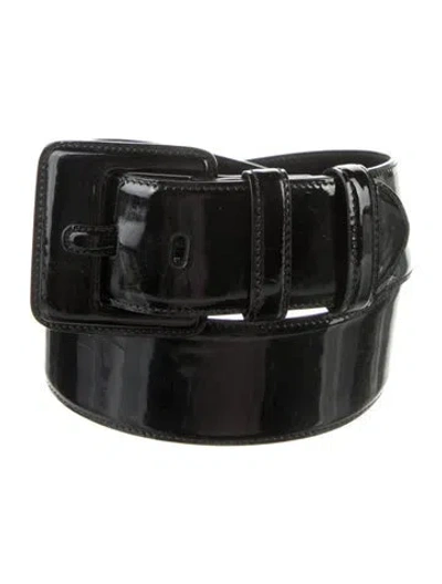 Pre-owned Ralph Lauren Patent Leather Belt In Black